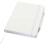 Set carnet A5 rigide avec stylo à encre bleue assorti couleur blanc