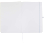 Set carnet A5 rigide avec stylo à encre bleue assorti couleur blanc troisième vue frontale