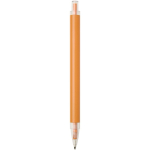 Set carnet A5 rigide avec stylo à encre bleue assorti couleur orange troisième vue arrière