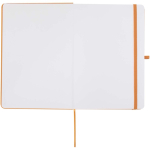 Set carnet A5 rigide avec stylo à encre bleue assorti couleur orange troisième vue frontale