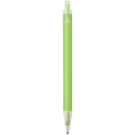 Set carnet A5 rigide avec stylo à encre bleue assorti couleur vert lime troisième vue arrière