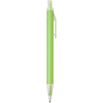 Set carnet A5 rigide avec stylo à encre bleue assorti couleur vert lime deuxième vue latérale