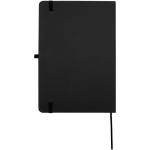 Carnet A5 rigide cuir synthétique avec pages lignées couleur noir deuxième vue arrière