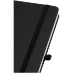 Carnet A5 rigide cuir synthétique avec pages lignées couleur noir vue détail 1