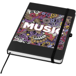 Carnet A5 rigide cuir synthétique avec pages lignées couleur noir
