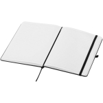 Carnet A5 rigide cuir synthétique avec pages lignées couleur noir deuxième vue