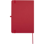 Carnet A5 rigide cuir synthétique avec pages lignées couleur rouge deuxième vue arrière
