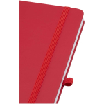 Carnet A5 rigide cuir synthétique avec pages lignées couleur rouge vue détail 1