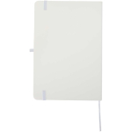 Carnet A5 rigide cuir synthétique avec pages lignées couleur blanc deuxième vue arrière