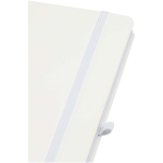 Carnet A5 rigide cuir synthétique avec pages lignées couleur blanc vue détail 1