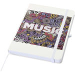 Carnet A5 rigide cuir synthétique avec pages lignées couleur blanc