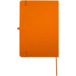 Carnet A5 rigide cuir synthétique avec pages lignées couleur orange deuxième vue arrière