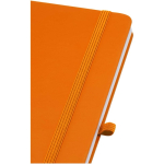 Carnet A5 rigide cuir synthétique avec pages lignées couleur orange vue détail 1