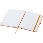 Carnet A5 rigide cuir synthétique avec pages lignées couleur orange deuxième vue