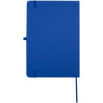 Carnet A5 rigide cuir synthétique avec pages lignées couleur bleu roi deuxième vue arrière