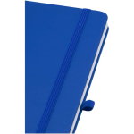 Carnet A5 rigide cuir synthétique avec pages lignées couleur bleu roi vue détail 1