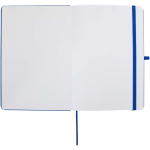 Carnet A5 rigide cuir synthétique avec pages lignées couleur bleu roi troisième vue frontale