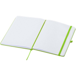 Carnet A5 rigide cuir synthétique avec pages lignées couleur vert lime deuxième vue