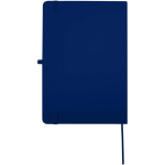 Carnet A5 rigide cuir synthétique avec pages lignées couleur bleu marine deuxième vue arrière