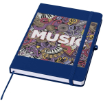 Carnet A5 rigide cuir synthétique avec pages lignées couleur bleu marine