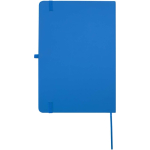 Carnet A5 rigide cuir synthétique avec pages lignées couleur bleu ciel deuxième vue arrière