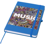 Carnet A5 rigide cuir synthétique avec pages lignées couleur bleu ciel