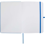 Carnet A5 rigide cuir synthétique avec pages lignées couleur bleu ciel troisième vue frontale