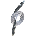 Câble de charge à rangement magnétique double entrée 60 W couleur gris