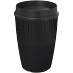 Gobelet réutilisable 350 ml couvercle 360° bord isolant couleur noir