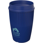 Gobelet réutilisable 350 ml couvercle 360° bord isolant couleur bleu vue impression avec logo 2