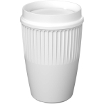 Gobelet réutilisable 350 ml couvercle 360° bord isolant couleur blanc