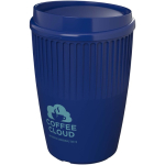 Gobelet réutilisable simple paroi plastique recyclé 350 ml couleur bleu vue impression avec logo 2
