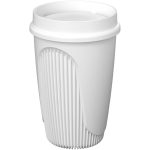 Gobelet simple paroi 350 ml couvercle 360° bord isolant couleur blanc