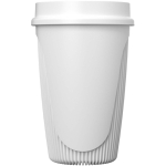 Gobelet simple paroi 350 ml couvercle 360° bord isolant couleur blanc deuxième vue latérale