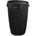 Gobelet réutilisable 350 ml couvercle clip bord isolant couleur noir