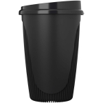 Gobelet réutilisable 350 ml couvercle clip bord isolant couleur noir deuxième vue latérale