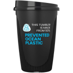 Gobelet réutilisable 350 ml couvercle clip bord isolant couleur noir deuxième vue avec logo