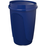 Gobelet réutilisable 350 ml couvercle clip bord isolant couleur bleu