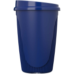 Gobelet réutilisable 350 ml couvercle clip bord isolant couleur bleu vue latérale