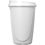 Gobelet réutilisable 350 ml couvercle clip bord isolant couleur blanc vue latérale