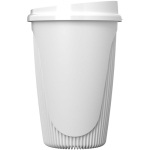 Gobelet réutilisable 350 ml couvercle clip bord isolant couleur blanc deuxième vue latérale
