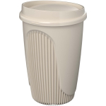 Gobelet réutilisable 350 ml couvercle clip bord isolant couleur sable