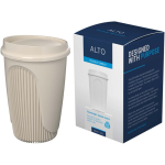 Gobelet réutilisable 350 ml couvercle clip bord isolant couleur sable quatrième vue