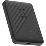 Batterie externe ultrafine sans fil 5 000 mAh Xtorm couleur noir vue impression avec logo 2