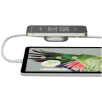 Câble de charge USB-C 2-en-1 avec base sans fil Zens couleur blanc image nature morte 2