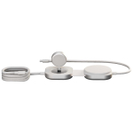 Station de charge sans fil 3-en-1 pour appareils Apple Zens couleur blanc deuxième vue arrière
