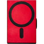 Porte-cartes magnétique RFID en matériaux recyclés couleur rouge deuxième vue arrière
