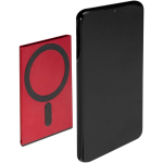 Porte-cartes magnétique RFID en matériaux recyclés couleur rouge deuxième vue