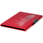 Porte-cartes magnétique RFID en matériaux recyclés couleur rouge vue impression avec logo 2