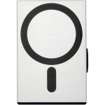 Porte-cartes magnétique RFID en matériaux recyclés couleur argenté deuxième vue arrière